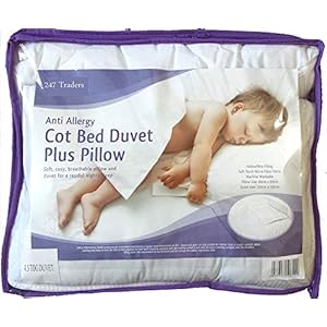 EDS Anti-Allergy Cot Bed Duvet with Pillow ,For Cot Bed 4.5, 7.5 & 9 Tog with Hollowfibre filling (7.5 Tog)