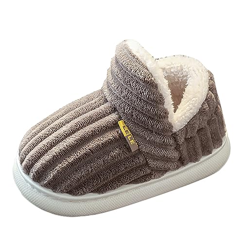 Generisch - Zapatillas de algodón para invierno para niñas, sencillas, cálidas, antideslizantes, para interiores, zapatos de felpa de algodón, café, 34 EU