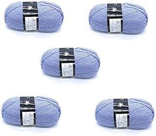 Pack of 5 x 100g Balls Blue Cygnet Double Knitting Wool - Bluebell