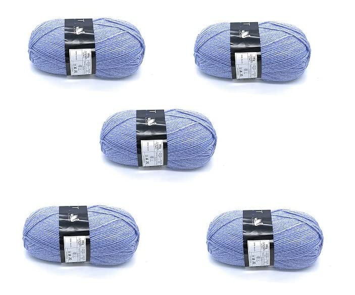 Lexicon SelectPack of 5 x 100g Balls Blue Double Knitting Wool - Bluebell