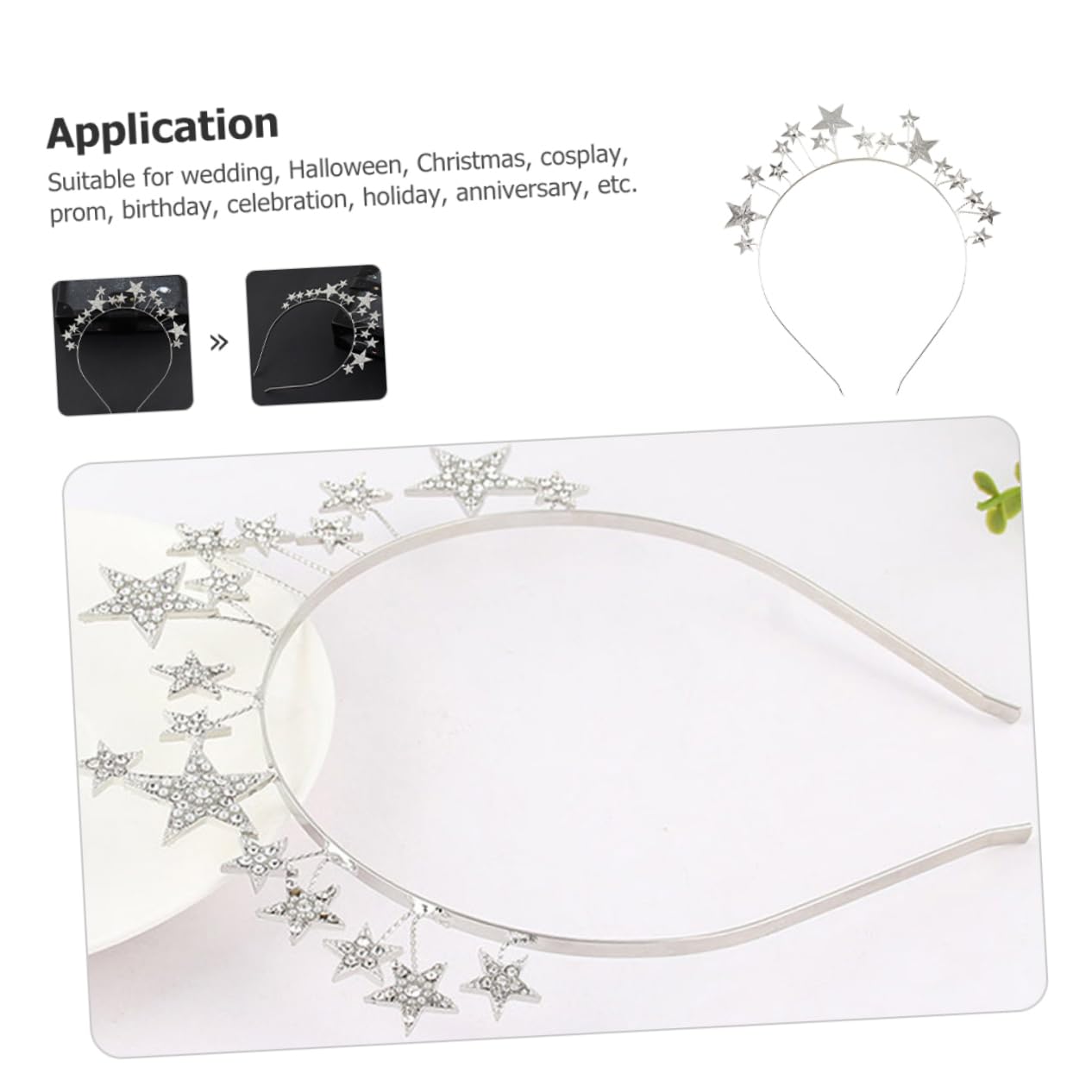 Healeved 5pezzi Cerchietto Per e Matrimoni Accessorio Per e Ragazze Decorazione Luccicante Per Compleanni e Celebrazioni