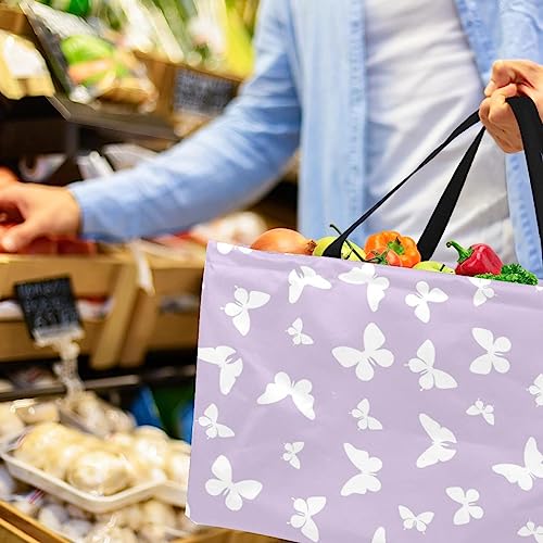 Panier de rangement réutilisable et lavable fond violet grand format