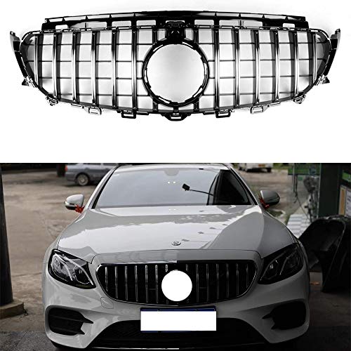 GT R Style Grill Grille for Mercedes-Benz W213 E250 E300 E450 2016-2018 (Silver)