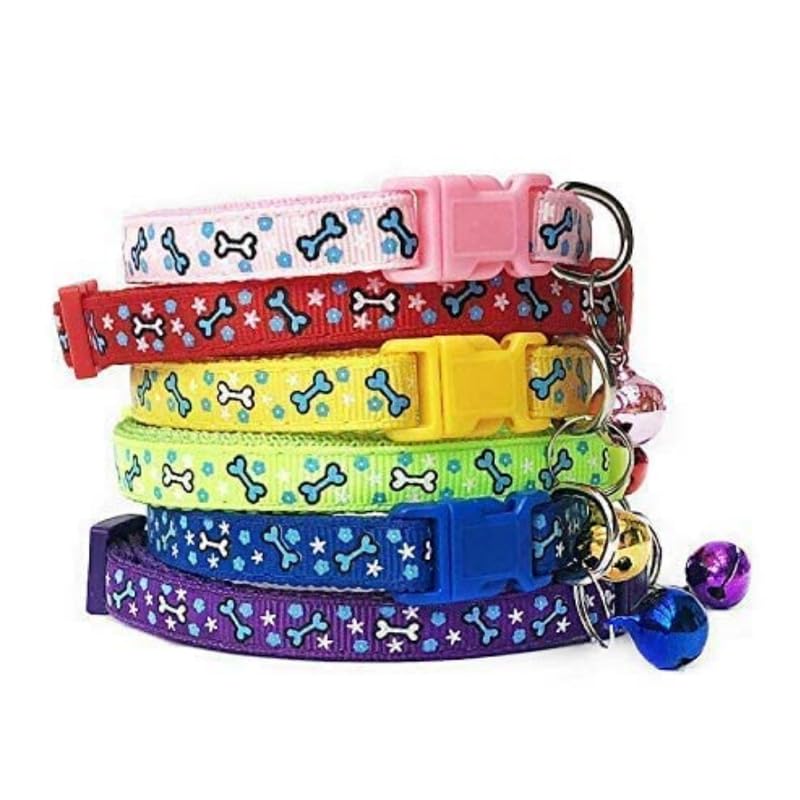 Dog Trust Pack of 4 pcs Collar Bone Print Collar -Breakaway Cat Collars with Bells,Adjustable Small Cat Collar,Ideal for Girl Cats Male Cats Kittens Puppies,Pet Supplies Stuff Accessories (B0CW3HQPCH) Amazon Price History, Amazon Price Tracker