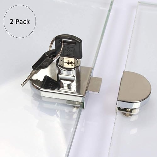 Miniatura 2 de Cerradura de gabinete de cristal, 2 unidades, para joyería, reloj, caja de exhibición, libro de archivos, cerraduras de escaparate de seguridad, sin