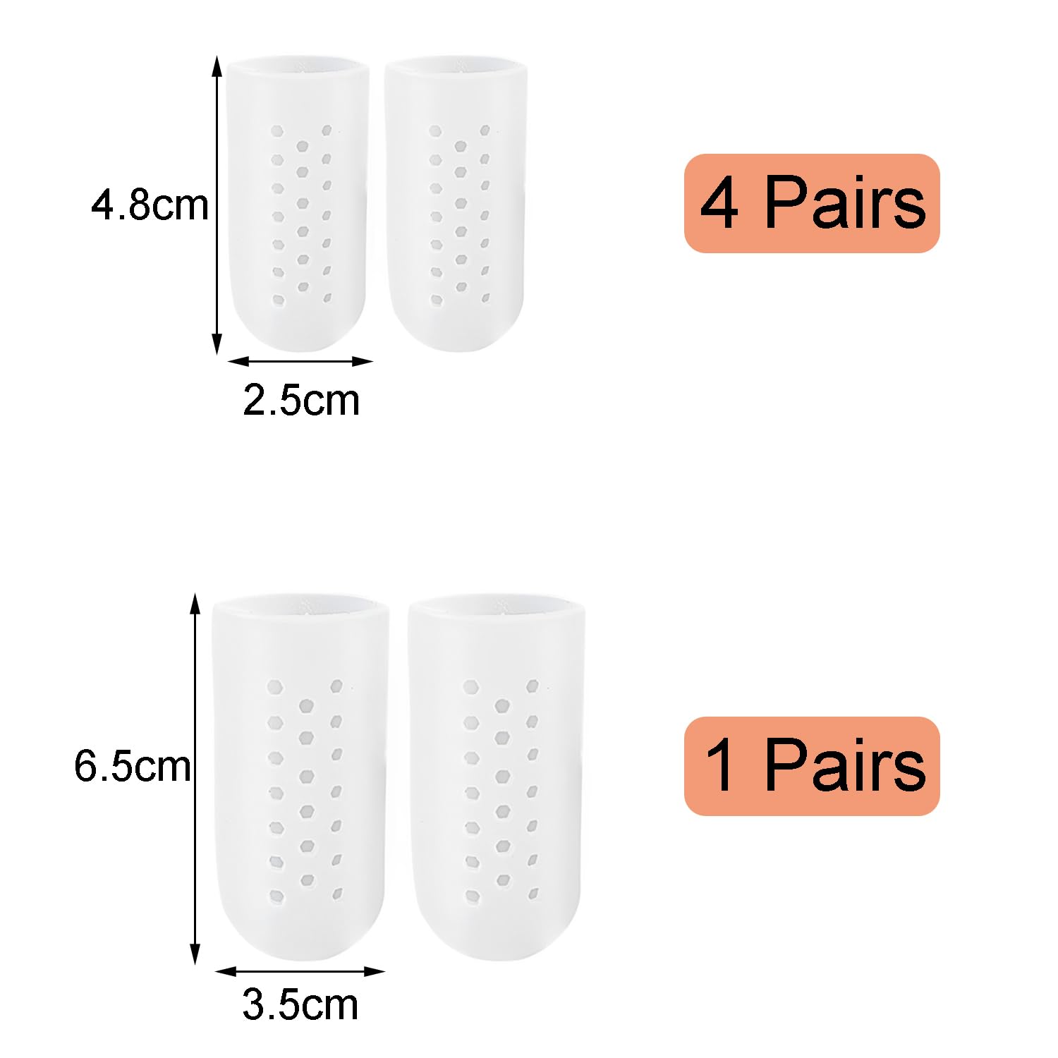 10 piezas Protector Dedos Pie Silicona Transpirable, Punteras de Gel Para Ampollas, Callos, Alivio Del Dolor De Fricción y Mucho Más para hombres y mujeres(5 Pares)