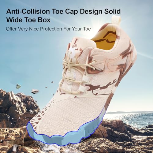 Image of XIHALOOK Athletic Hiking Water Shoes Womens Mens Quick Dry Barefoot for Beach Walking Kayaking Surfing Training