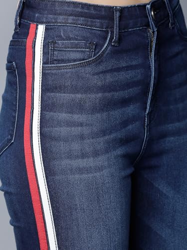 Image of Tokyo Talkies Women's Super Skinny Fit Cropped Jeans | Stretchable Mid-Rise Jeans Pant