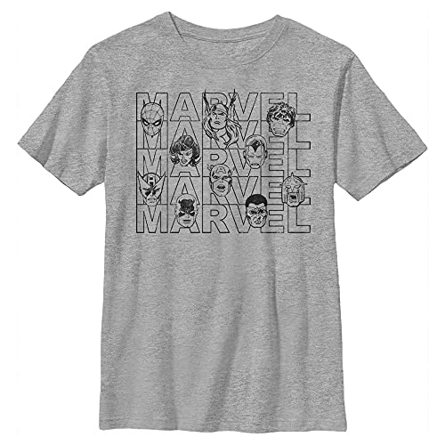 T-shirt Marvel Garçon en Coton Chiné Doux Finition Col Rond Classique