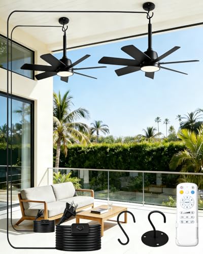 NWOP 28'' Outdoor Ceiling Fans with Lights and Remote, LED