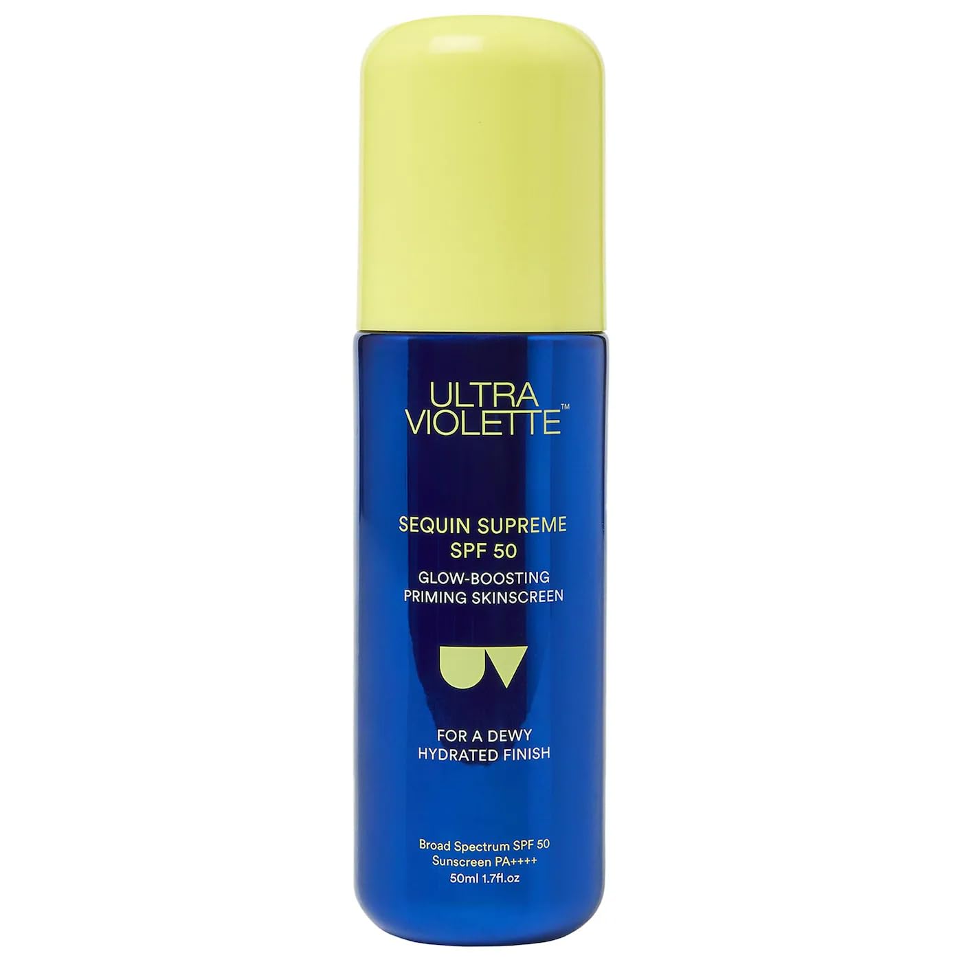 Ultra Violette Sequin SPF 50 Glow-Boosting Facial Sunscreen – Moisturizer & Makeup Primer with Squalane