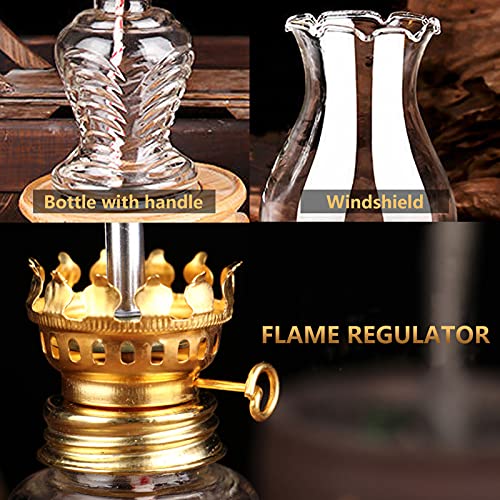 Rustic Kerosene Lamps(Set Of 2),5.8''Oil Lamps With Hurricane Glass,Oil Lantern For Indoor Emergency Lighting Decoration,Outdoor Use #TOP4