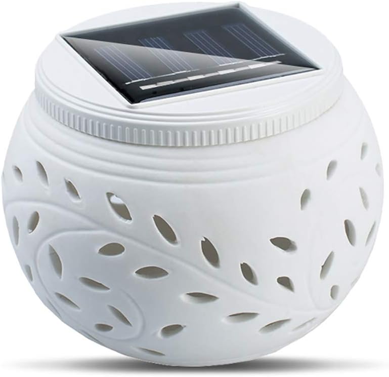 KEEDA Ceramic Solar Lights, Color Changing Night Lights, Ceramic Bedside/Desk/Table Lamps Lights, Outdoor Garden Patio Party Mood Lights, Tabletop Decorative Lighting