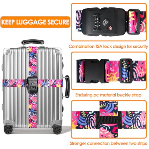 Image of TSA Adjustable Travel Luggage Strap Suitcase Belt Travel Bag Accessories 1.96 in W x 6.23 ft L