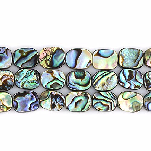 Natural 10mm Abalone Shell Flat Rectangle Beads Strand 16 Inch Jewelry Making Beads