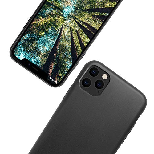eplanita Eco Funda para iPhone 11 Pro MAX, Biodegradable Fibra de la Planta y TPU Suave, Cubierta de Protección contra Caídas, Ecológico y Cero Basura (Negro, iPhone 11 Pro MAX) Cover
