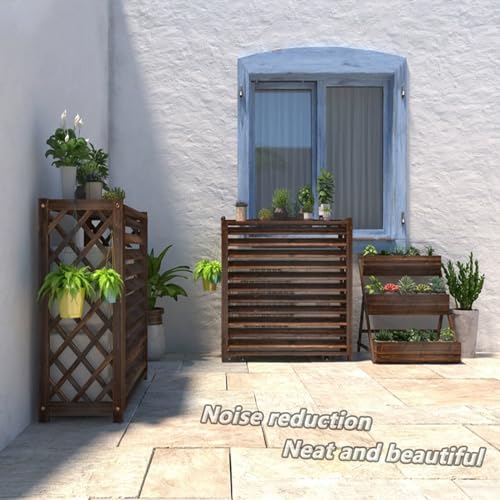 Marco exterior de madera engrosada para aire acondicionado y tapar unidad 4