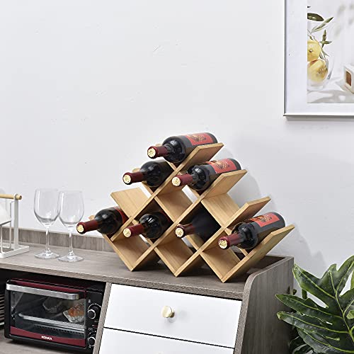 Kirigen Wooden 13-Bottle Wine Rack - Nature Wood 4-Tier Wine Display Rack/Free Standing And Countertop Wine Storage Shelf - Bottle Holder/Cabinet Glass Rack Xhjj4-Na #TOP4