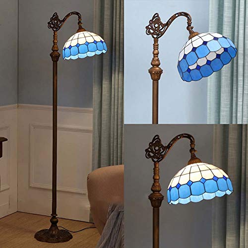 IUokLU Lámpara De Pie Estilo De 30 Cm,Lámpara De Pie Vintage De Vidrieras con 1 Luz,Lámpara De Pie Decorativa para Dormitorio U Oficina,Casquillo E27.(7)