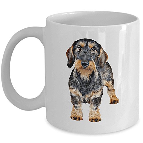 freedomlook Taza de perro salchicha de pelo duro, con texto en inglés "I Am Proud To Have A Wire-haired Dachshund Dog Doxie Mom Grandma", para dueños de perros salchicha (11 onzas)