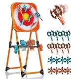 HAMMER Wurfspiel Ninja Dart mit Zielscheibe, Wurfäxten & Wurfsternen, sicheres Axtwerfen Wurfspiel für Kinder & Erwachsene, mobil, für Indoor & Outdoor