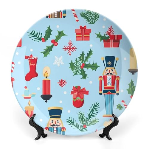 Christmas Decorations and Nutcrackers Ceramic Decorative Plate Home Decor Collection Ornament Souvenir Trays Home Art 6inch
