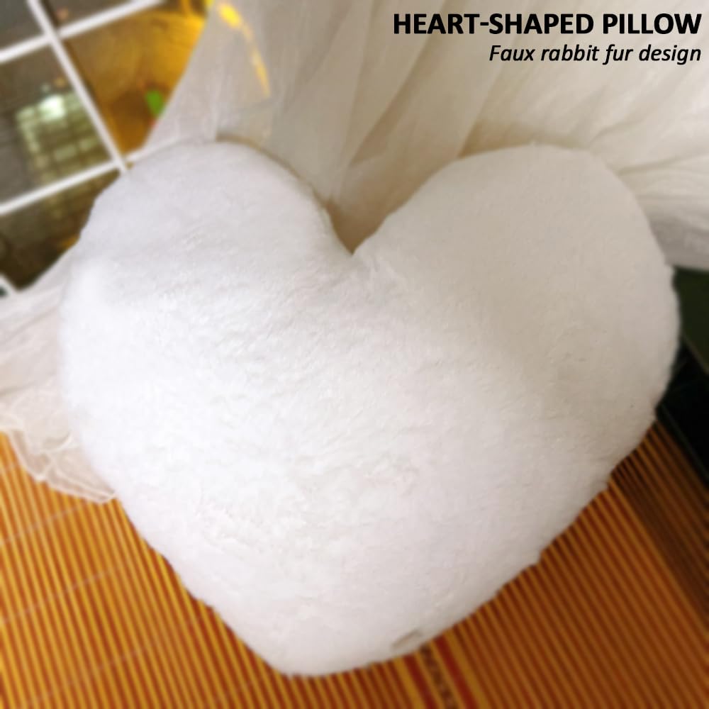 Cuscino Cuore Peluche Morbido - Decorazione Camera Bambini E Divano Verde Chiaro - Foto 8