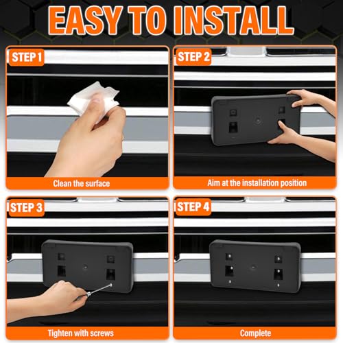 ABS Front License Plate Holder& Frame Bracket- Enhanced Anti- Vibration Design - Compatible with Dodge Ram 2500 3500& 1500, Direct Replacement,Quick Installation,Replaces OEM# 55077158AE & CH1068111 by EONGEE - Used condition - Image 6