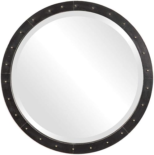 Uttermost Beldon - Espejo de pared redondo de bronce oscuro de 25 12"