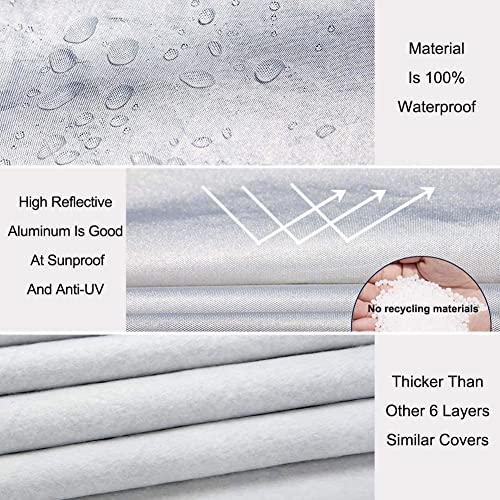 Kayme 6 Layers Car Cover Custom Fit For Toyota Rav4 (2006-2023), Waterproof All Weather For Automobiles,Rain Sun Uv Protection.silver #TOP1
