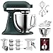 KitchenAid Küchenmaschine - P21 Profi Set Deluxe 185er (AK) - 5KSM185PSEPP inkl. Gemüseschneider (MVSA), Zusatztrommeln (EMVSC), Fleischwolf Kunststoff (5KSMFGA) und Kochbuch (Kochen & Backen)
