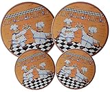 Set 4, Round Stove Top Burner Covers - Chefs Design. #82-154