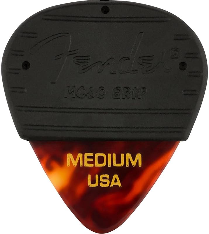 Fender Mojo Grip Guitar Picks 351 Shape, Celluloid, Tortoise Shell, Medium, 3-Pack