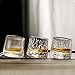 DUDNJC 3 bicchieri da whisky con cristalli rotanti, sferici, con fondo pesante e spesso, per uomini, bicchieri da whisky alla vecchia moda, per bere, cocktail, vodka
