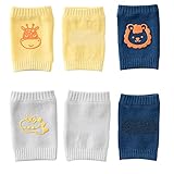 YUNYAN 3 Paar Anti-Rutsch Baby Knieschützer Kriechende Knieschützer mit Gummipunkten Rutschfest Krabbelhilfe Knieschützer Baby knieschoner zum Krabbeln