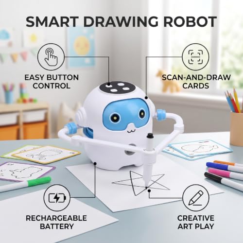 Robot de dibujo para mejorar la motricidad infantil con tablero lavable 2