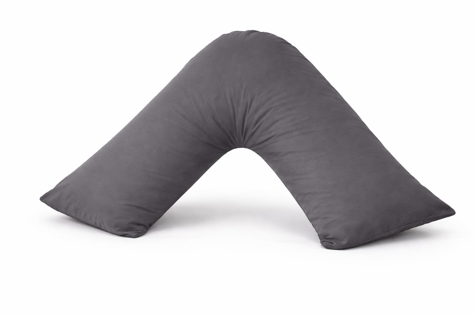 Chilimilii Charcoal Orthopaedic V-Pillow With Free Pillowcase- Pregnancy Support V Shaped Triangle Pillow With Polycotton Pillowcase 74X34cm-Hollow Fibre V-Pillow For For Neck,Maternity Pregnancy Support (Charcoal)