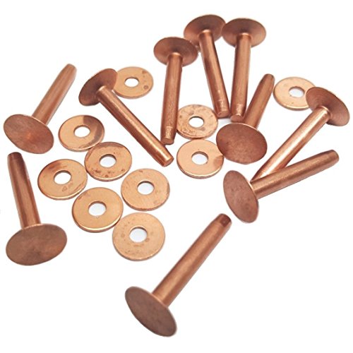 10 Pack #8 Solid Copper Rivets And Burrs - 20 Piece Total - Leather Fastener #TOP15