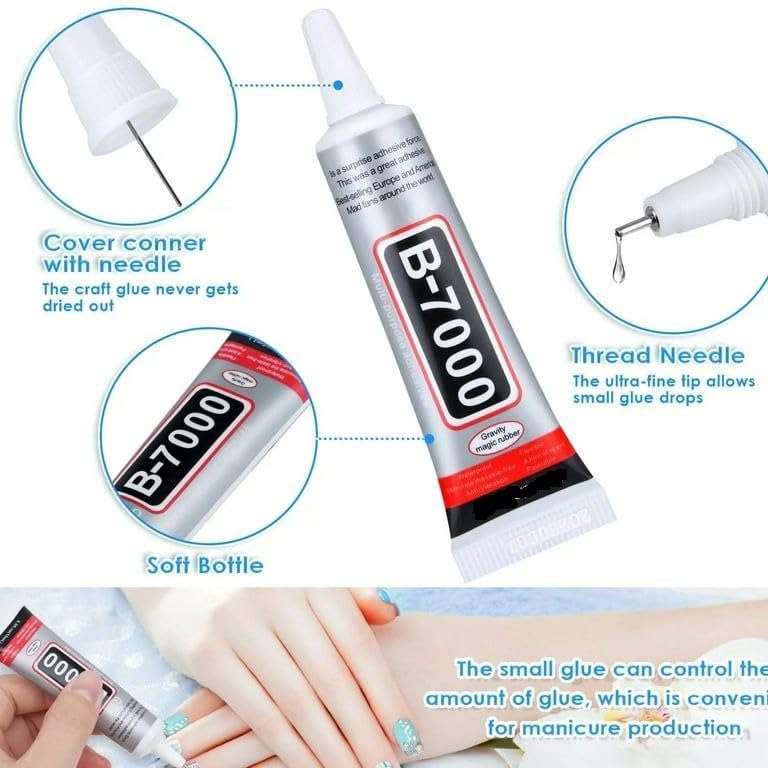 NH Fashion Hub 50ML Jewelry Glue for Metal and Stone, Multipurpose B-7000 Rhinestones Bonding Gum Flexible Clear Glue Super Adhesive Rhinestones for Metal Crafts Diamond Nail Fabric Repair. 3