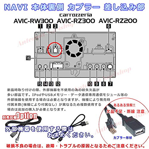 Amazon.co.jp: パイオニア カロッツェリア AVIC-RW300 純正品 USB接続 