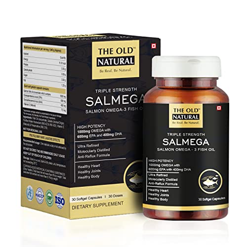 The Old Natural Salmega Triple Strength Salmon Omega 3 Fish Oil 1800Mg