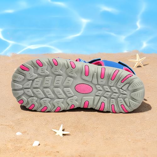 Image of DREAM PAIRS Unisex Summer Water Athletic Sandals | Closed-Toe Protection Quick-Drying Upper Comfort Footbed Durable Non-Slip Sole Hook-And-Loop Outdoor Sport Walk Hike