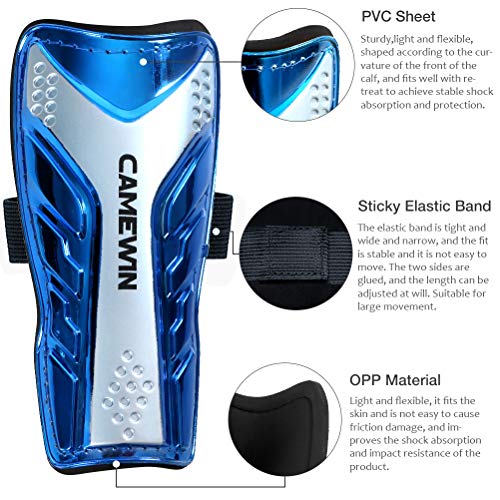 image for Karltion Soccer Shin Guards - Youth Kids 2 Pairs Shin Guards Slip Ligh
