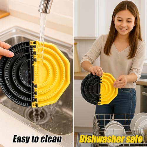 Image of 4-in-1 Tortilla Sealer (10+8+6+4 Inch) Crimper & Empanada Maker Press - Make Tortillas, Dumplings & More with Easy-Clean Food-Grade Plastic Tool with User Manual in Yellow /Black