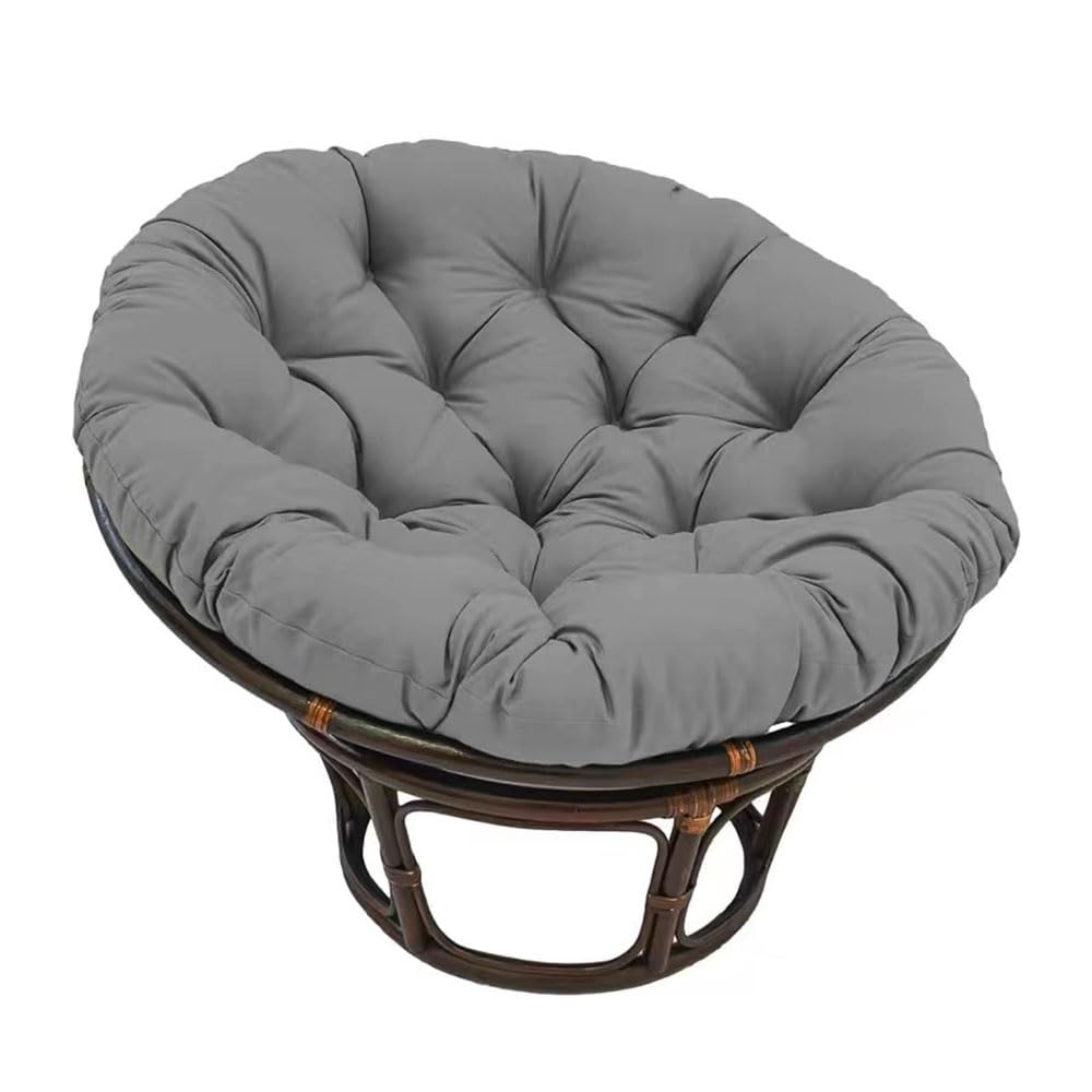 Surwin Papasan Chair Cushions, Thick Round Chair Cushions Hammocks Swing Pads, Papasan Round Chair Cushions with Fixing Straps, Outdoors Indoor Egg Chair Cushion (50cm,Anthracite)