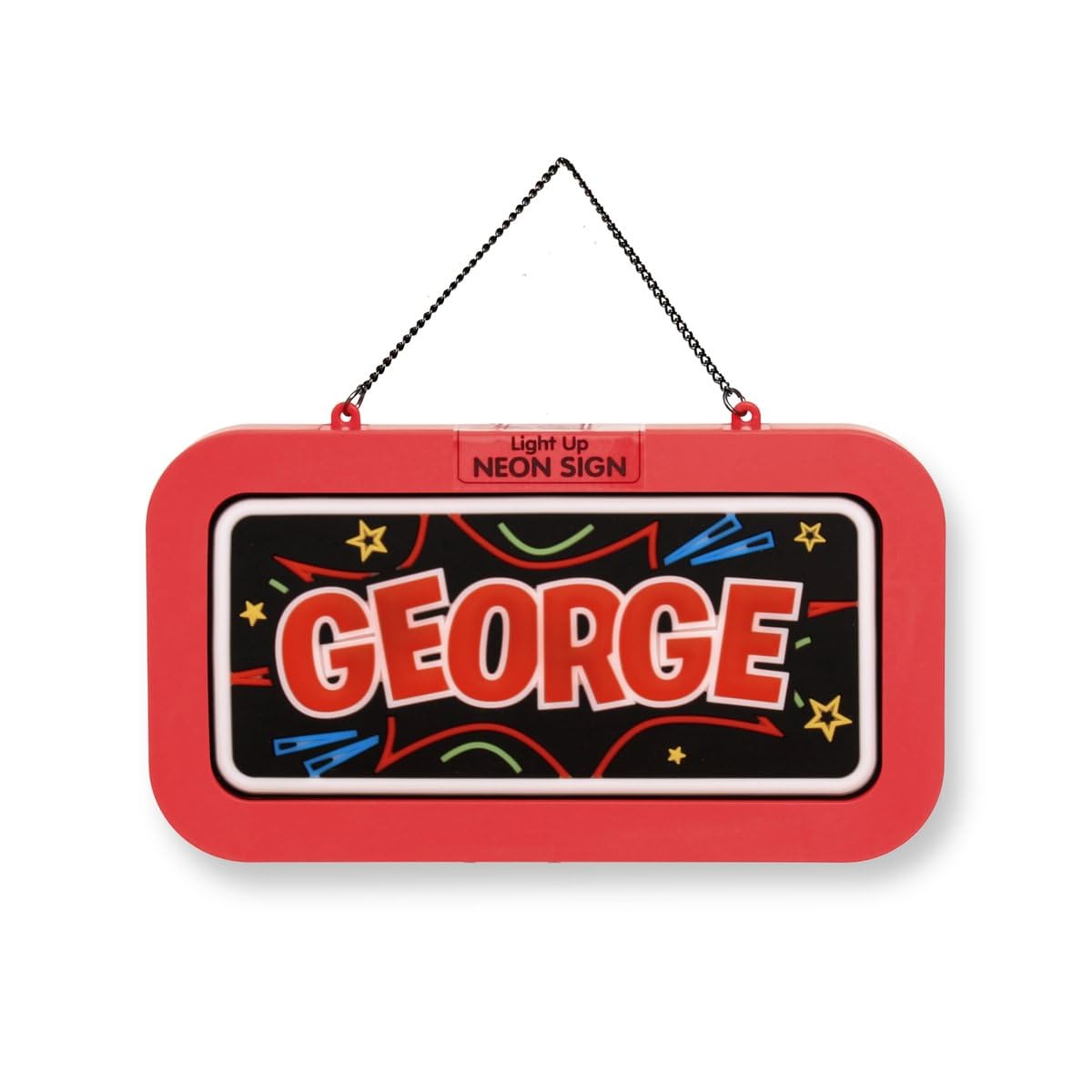 History & Heraldry - George Name Sign - Neon Light - Red