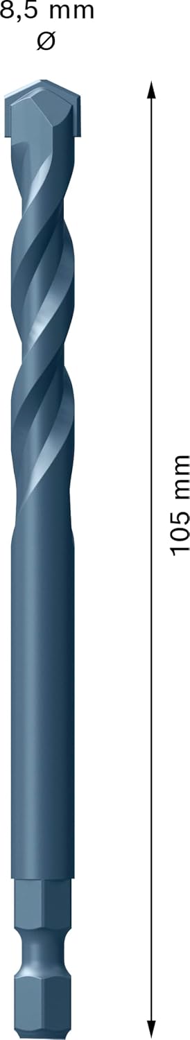 Bosch 1 x Pilot Drill for Expert Power Change Plus, TCT 8.5 x 105 mm (for Brick, Soft Tiles, Diameter 8.5 mm, Professional Accessories Drill)