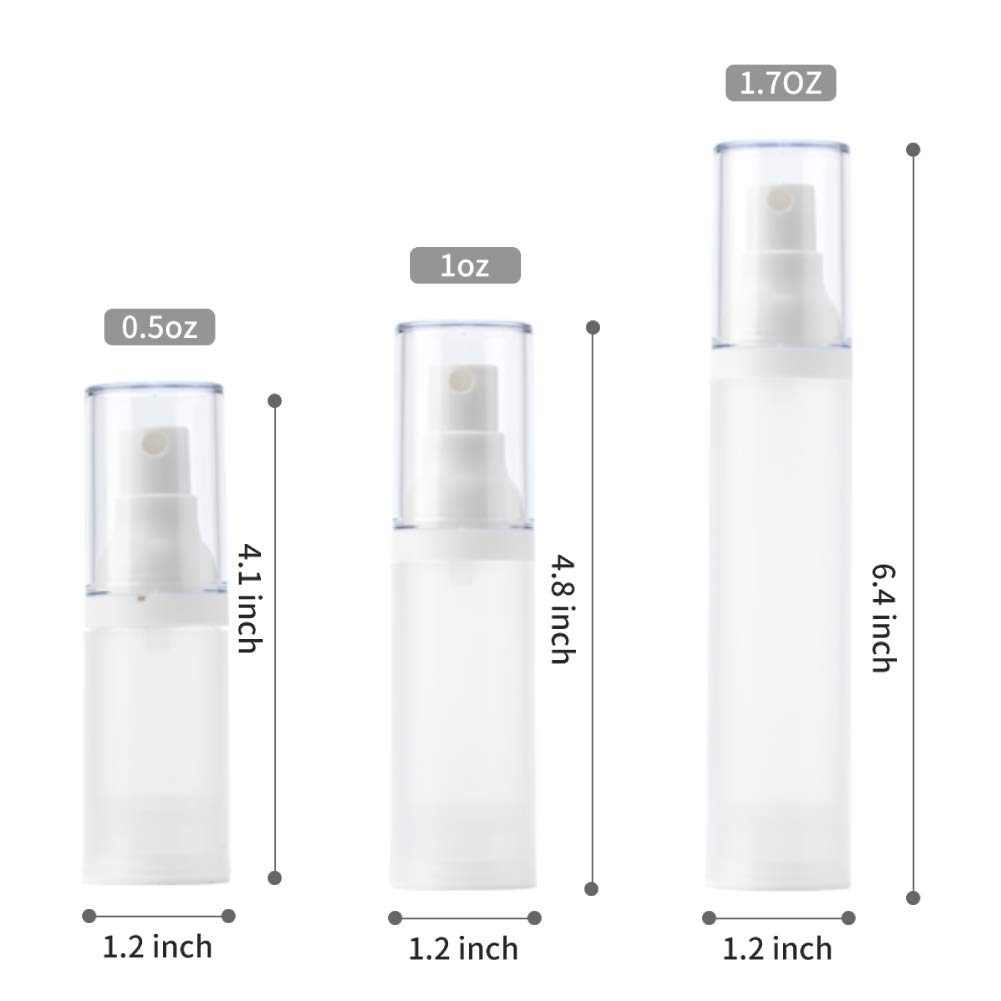 3Pcs Fine Mist Spray Bottles Travel Size Small Empty Frosted Refillable Plastic Containers for Make up Perfume 1.7oz & 1oz & 0.5oz, 1 Funnel : Beauty & Personal Care