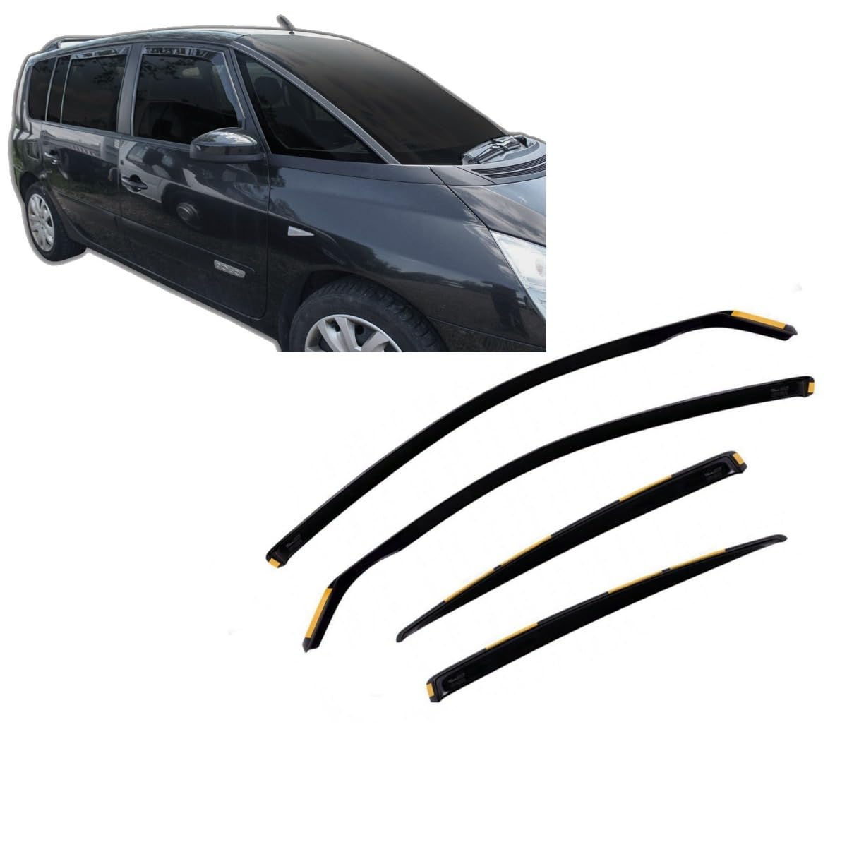 Déflecteur D'air Heko J&J AUTOMOTIVE | Heko Deflecteurs D'air Déflecteurs De Vent Compatible Avec Leon 1 1999-2006, Ensemble 4 Pi?Ces, Aérodynamique, Montage Facile Déflecteur Heko Prix