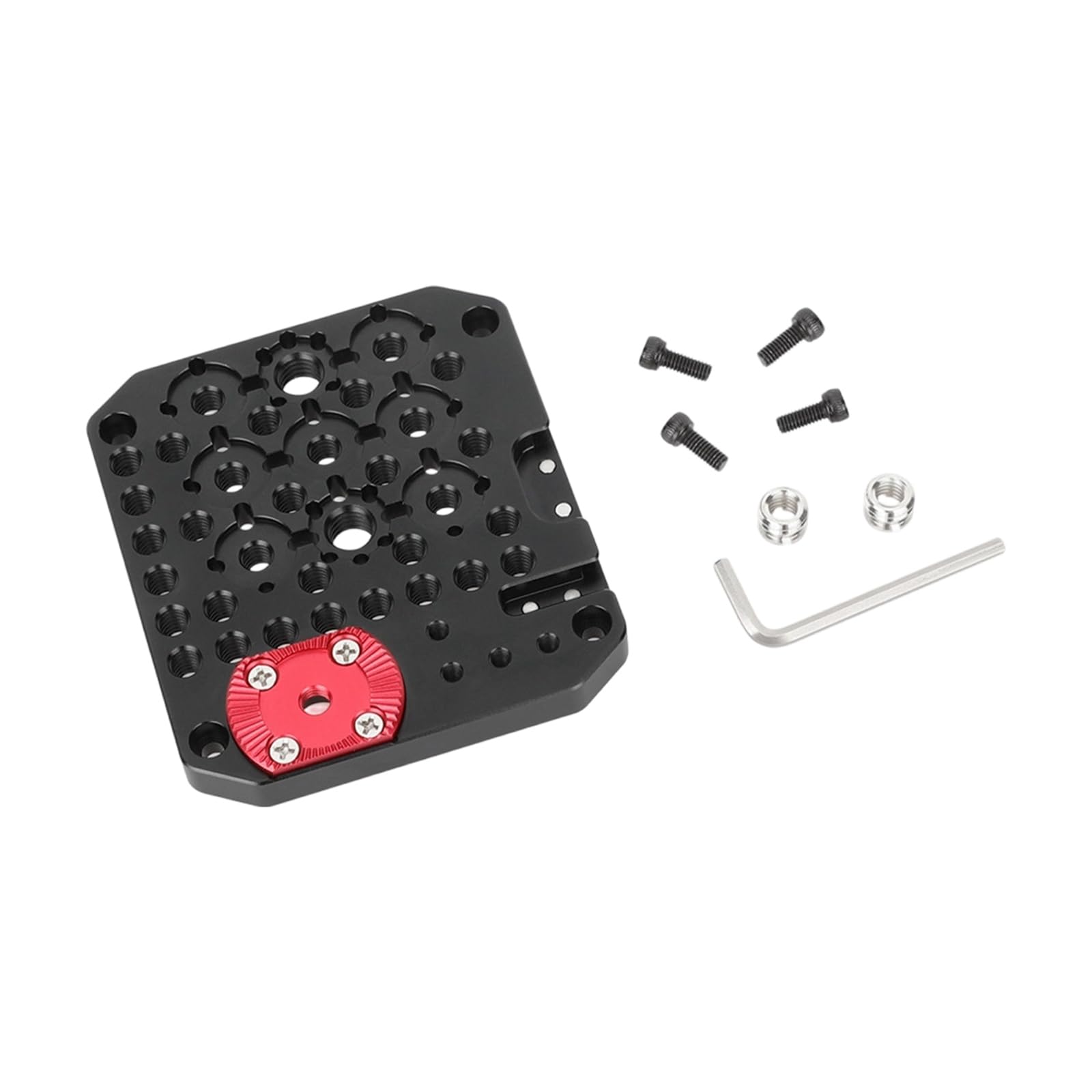 Lightweight Aluminum Alloy Quick Release Multi Hole Side Plate with 1/4 and 3/8 Inch Mounting Option Design Multiple Hole Base Board